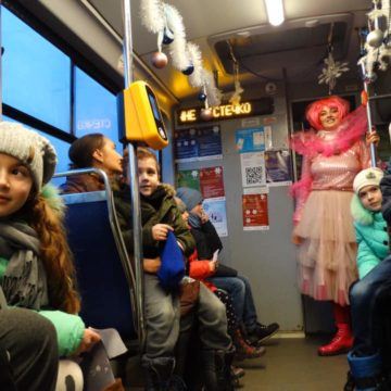 Новорічний вінницький трамвай вирушив у святковий рейс
