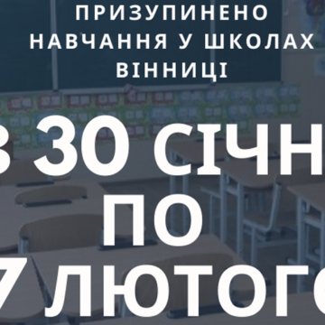 У всіх школах Вінниці оголошено карантин - навчання призупинили до 7 лютого