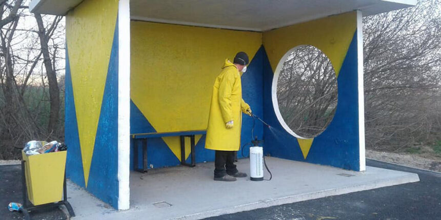 Вінницький облавтодор вже тричі дезінфікував усі автопавільйони області