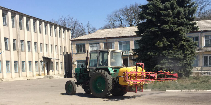 У Ковалівській ОТГ дезінфікують центральні вулиці