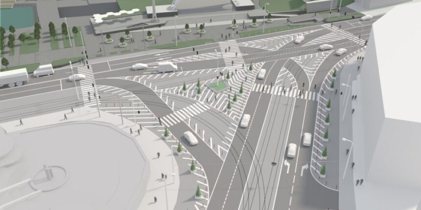 Реконструйовану площу Гагаріна тестуватимуть 2 місяці