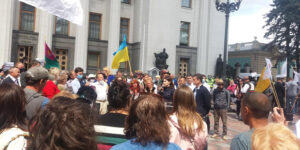 Вінничани мітингували під стінами Верховної Ради проти укрупнення районів