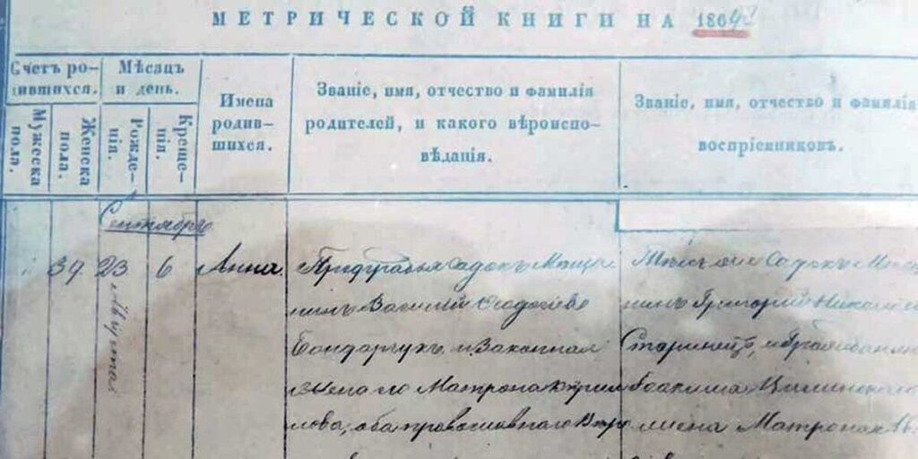 У вінницькому музеї М.Коцюбинського знову експонуватимуть метричну книгу