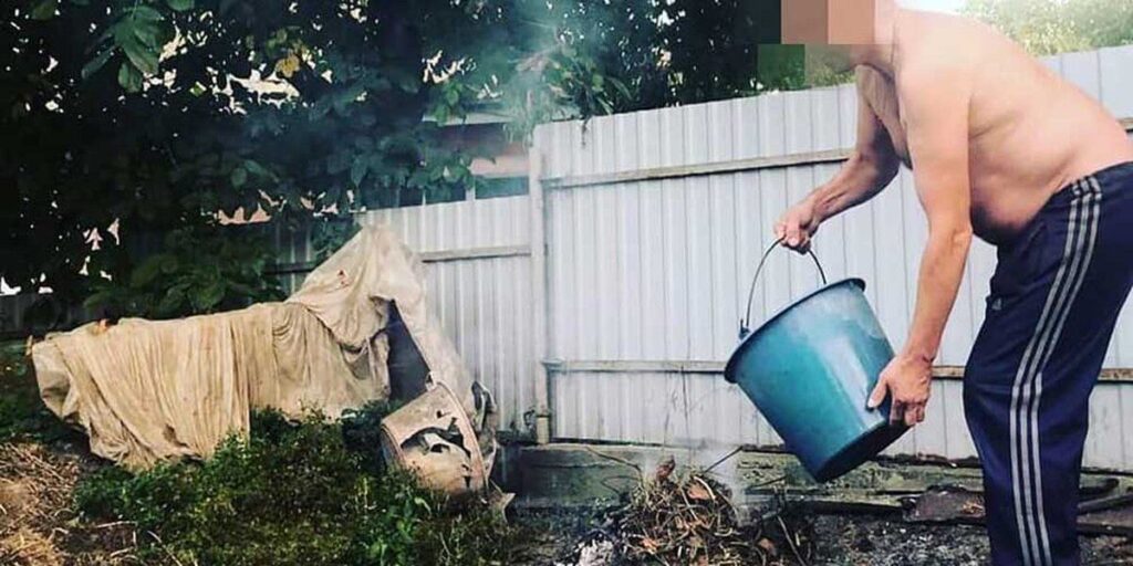 Вінничанин вирішив "утилізувати" бур’яни вогнем
