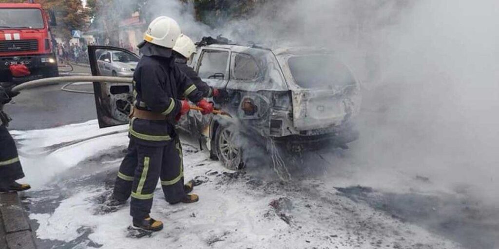 В Козятині загорілась поліцейська автівка