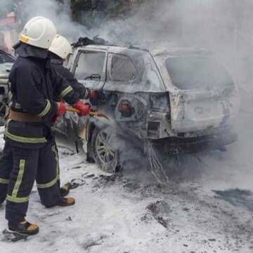 В Козятині загорілась поліцейська автівка