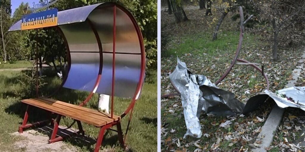 Із козацької зупинки у Жмеринці залишилася купка сміття