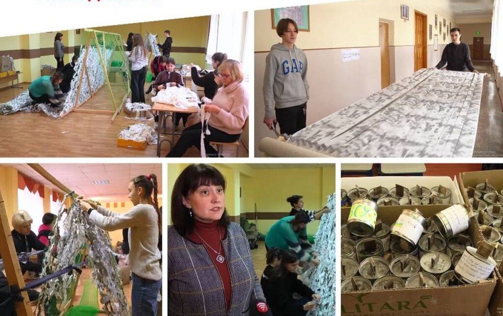Один із ліцеїв Вінниці плетуть сітки для ЗСУ від початку повномасштабного вторгнення