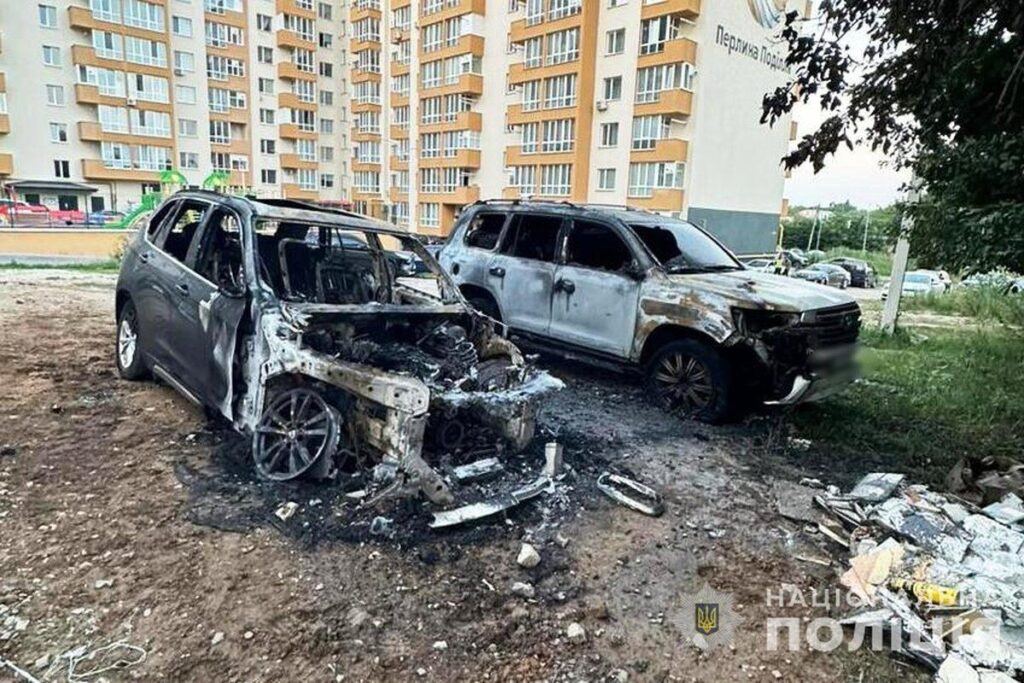 У Вінниці під час повітряної тривоги через займання автівок лунали вибухи