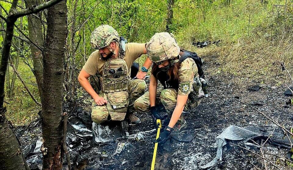 Атака на Вінниччину: вибухотехніки показали фото уламків збитих безпілотників