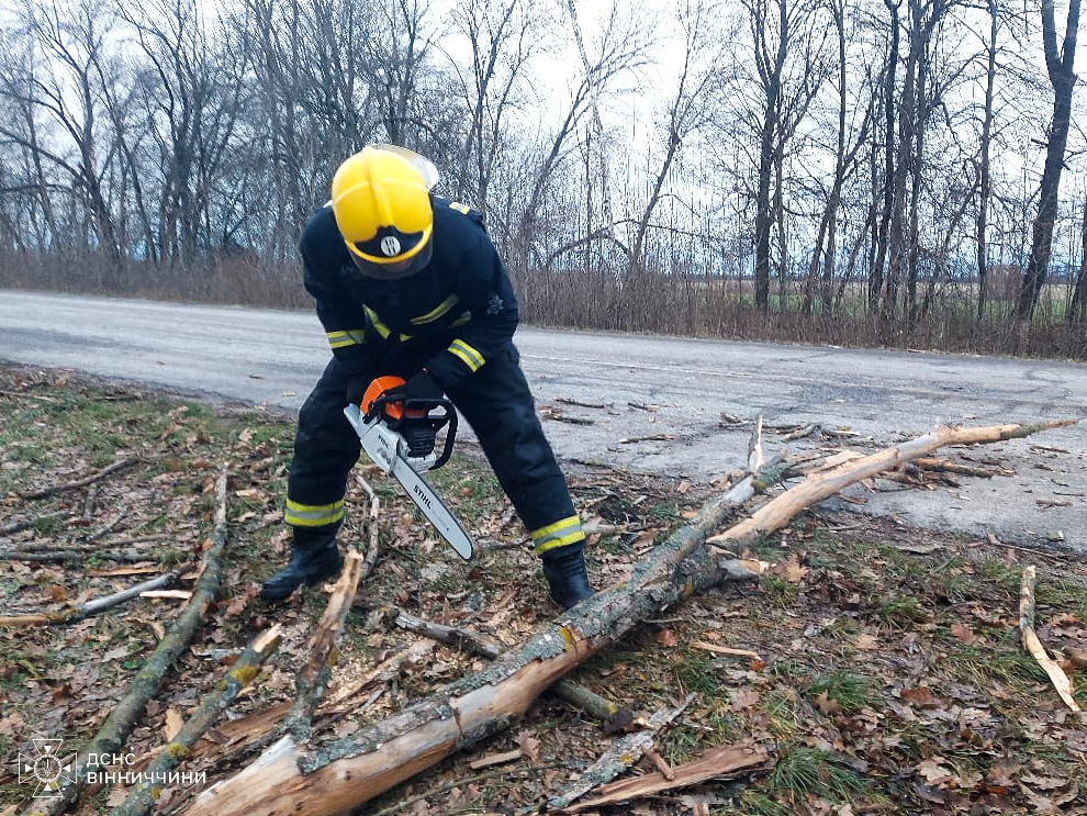 Повалені дерева та зірвана антена: як ДСНС ліквідовує наслідки штормового вітру (Фото)