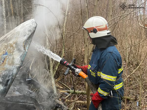 Вогонь знищив легковий автомобіль у Гайсинському районі: причини з’ясовують