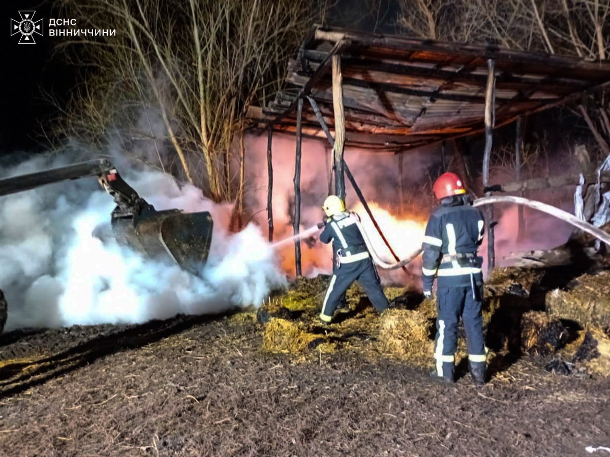 Вісім пожеж за добу: на Вінниччині горіли будинки та господарчі споруди