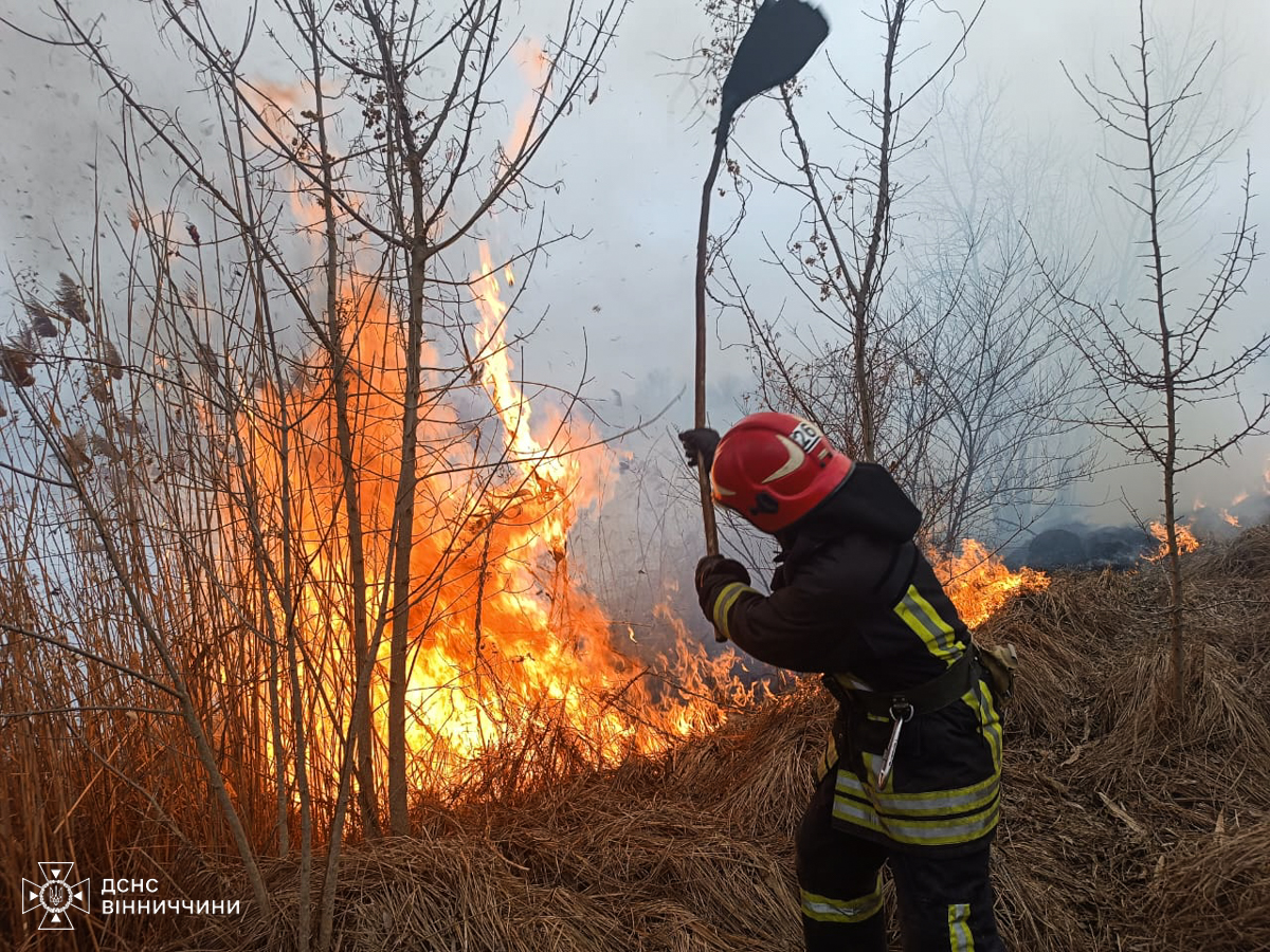 На Вінниччині минулої доби сталось 15 пожеж