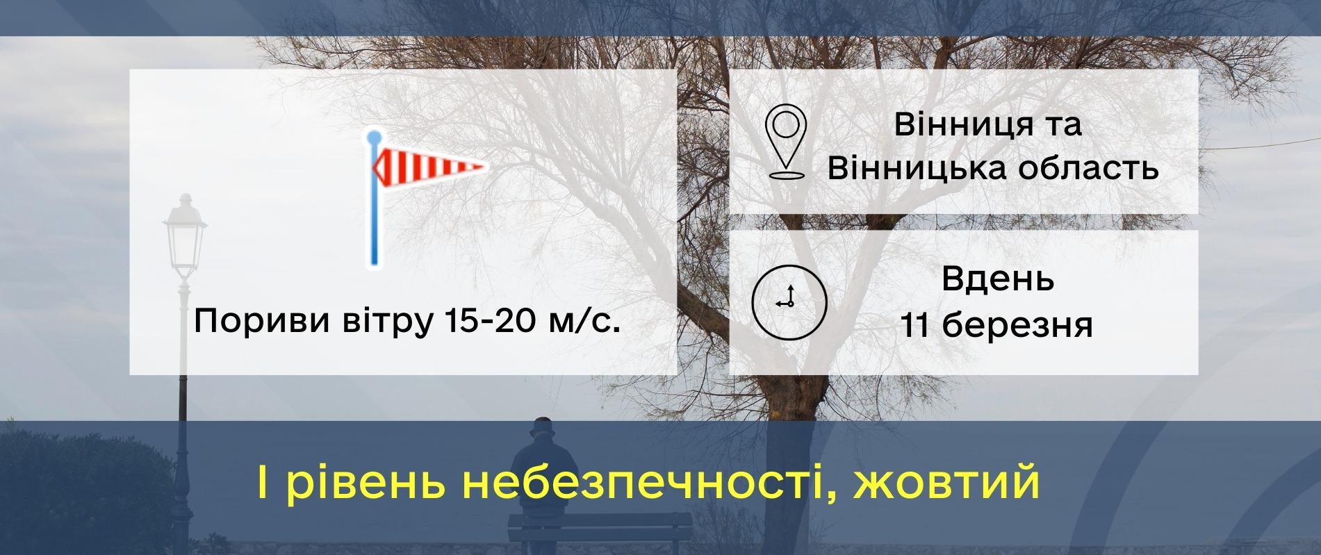 Вінничан попереджають про погіршення погодних умов та сильні пориви вітру