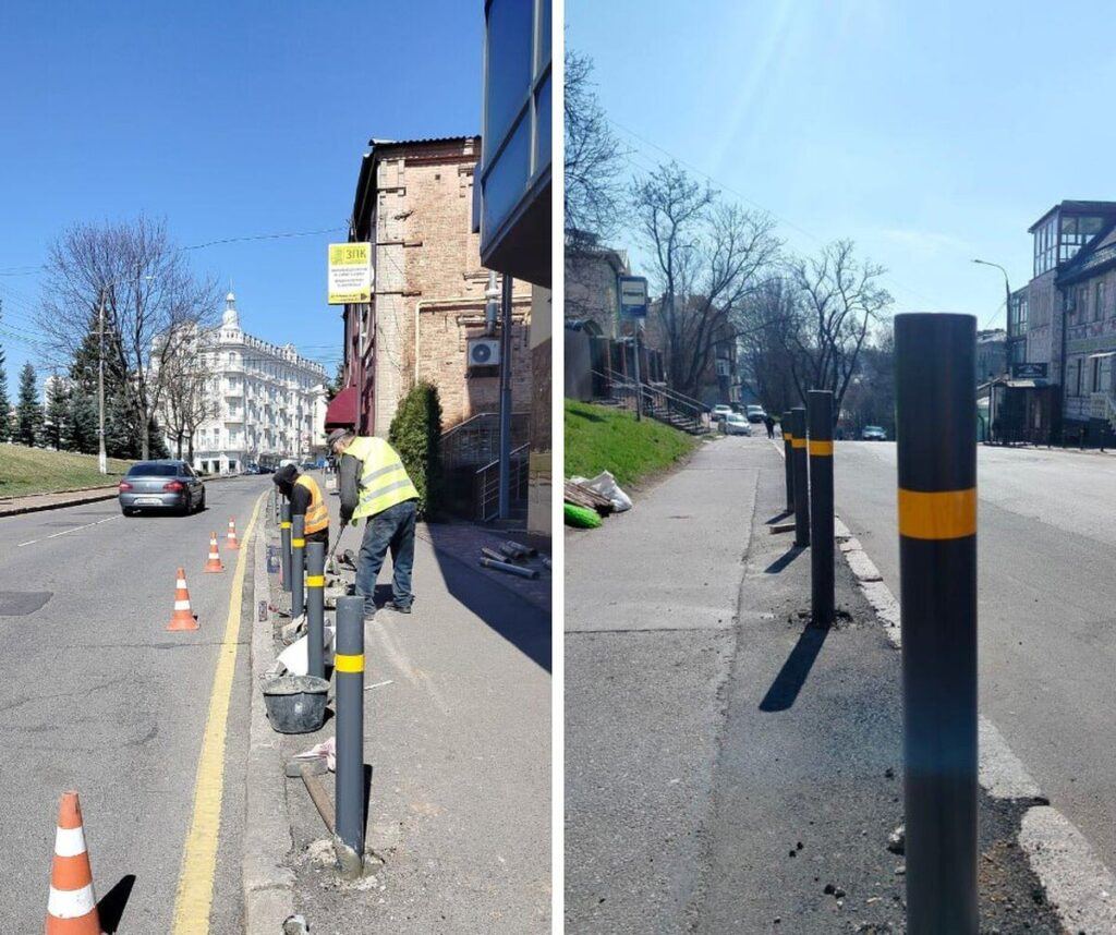 Безпека на тротуарах Вінниці: нові обмежувальні стовпчики на вулиці М. Оводова