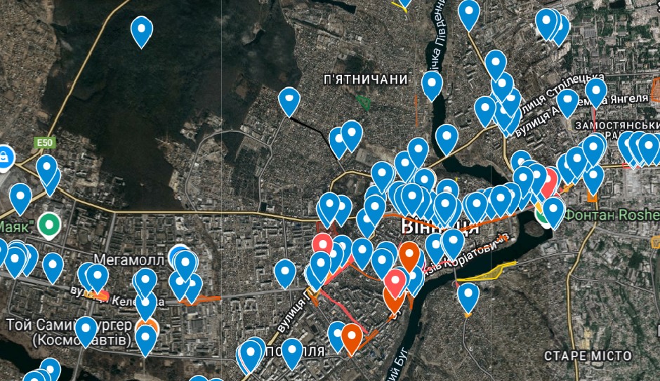 255 точок спеки: вінничани активно користуються тепловою мапою міста