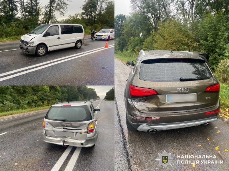 Три автомобілі потрапили у ДТП на Вінниччині у Хмільницькому районі