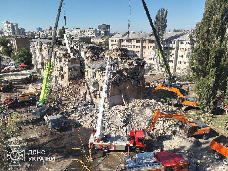 Місце влучання в Києві вночі 28 серпня