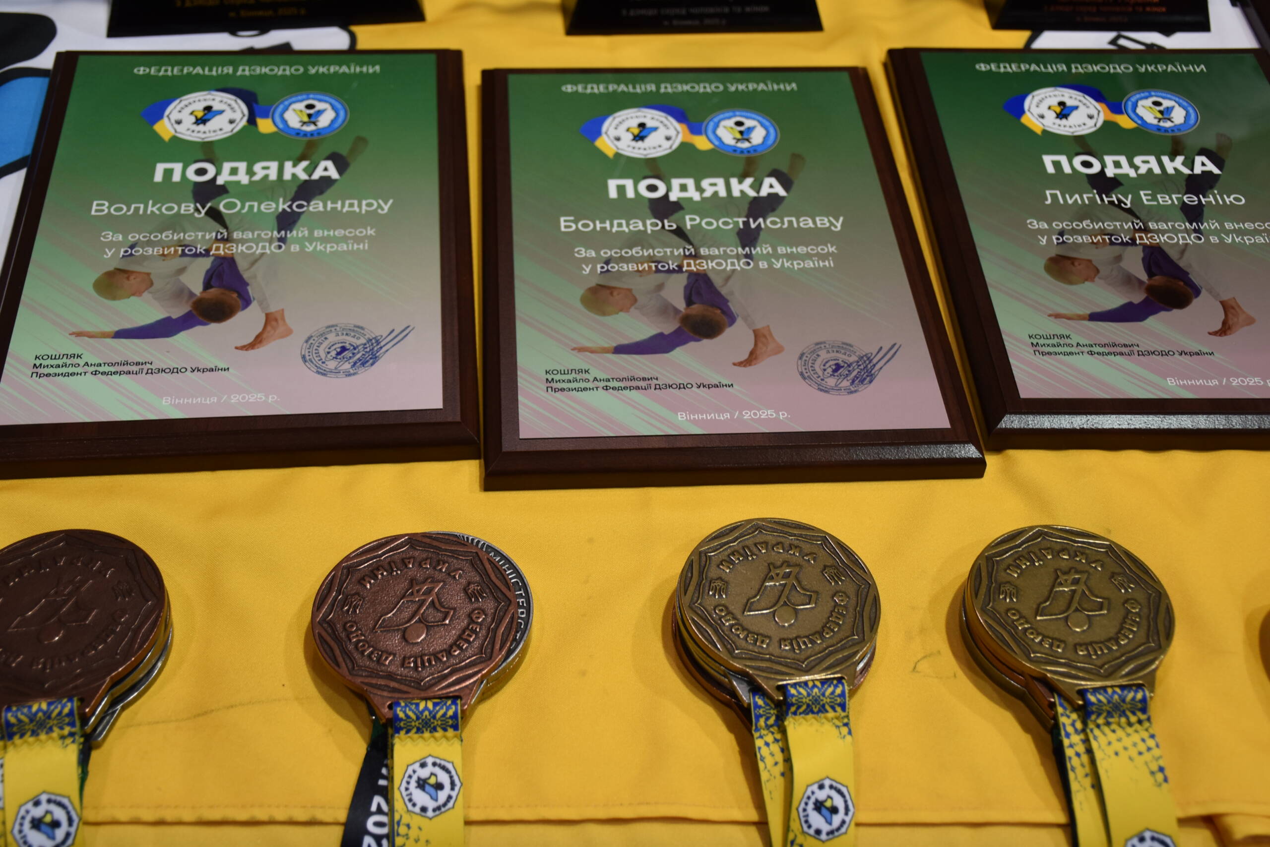 Медалі для дзюдоїстів