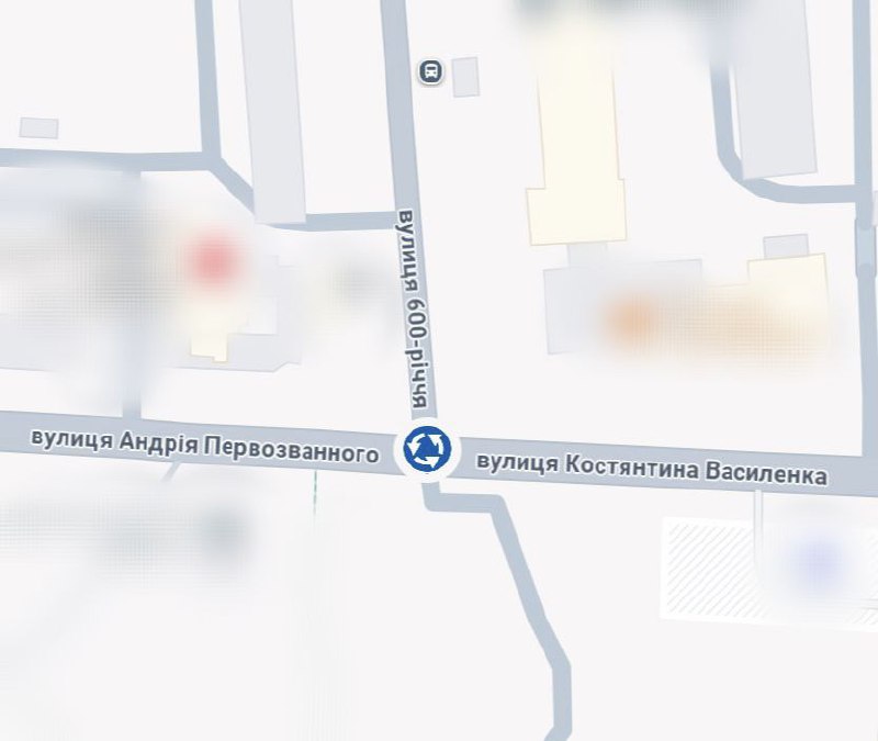 Круговий рух на перехресті у Вінниці, схема