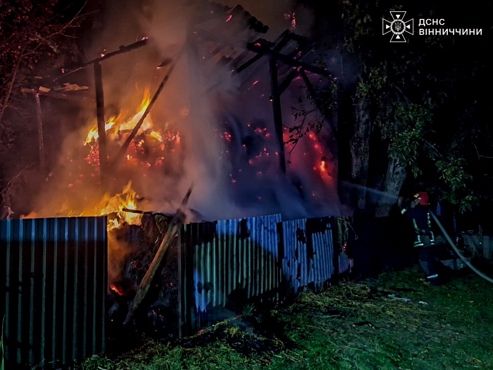 Минулої доби на Вінниччині горіли будівлі, суха трава та автомобілі