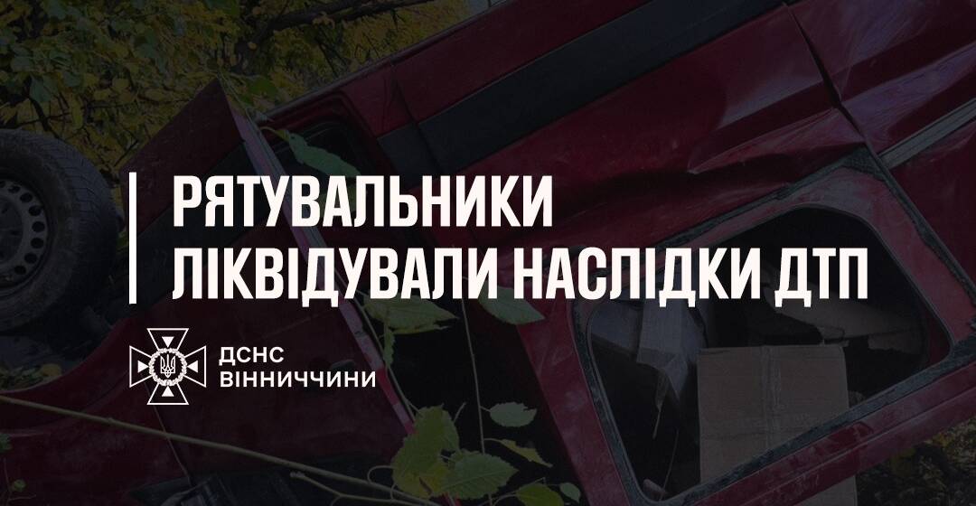 Автівка злетіла в кювет на Гайсинщині: рятувальники ліквідували наслідки аварії