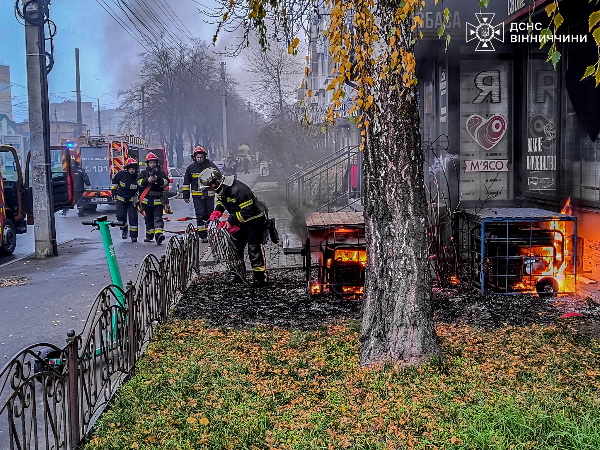 У Вінниці загорівся генератор біля магазину: рятувальники не допустили поширення полум’я