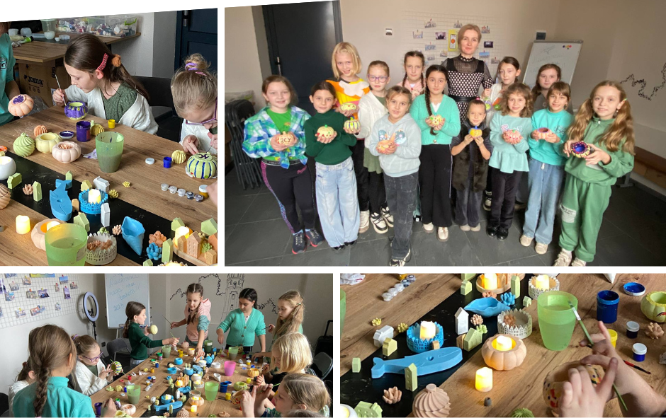 У Вінниці виготовили гіпсові підсвічники-гарбузики для українських воїнів