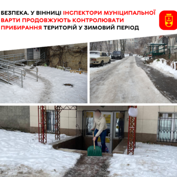 Слизькі тротуари та штрафи: як Муніципальна варта Вінниці контролює прибирання міста