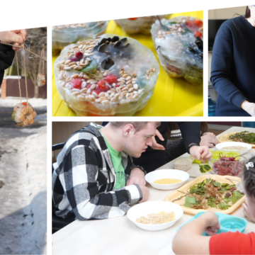 Вихованці центру «Гармонія» у Вінниці виготовляють екологічні годівнички для птахів