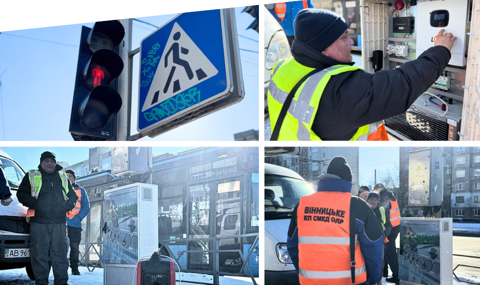 Вінницькі світлофори забезпечують роботу генераторами під час відключень світла