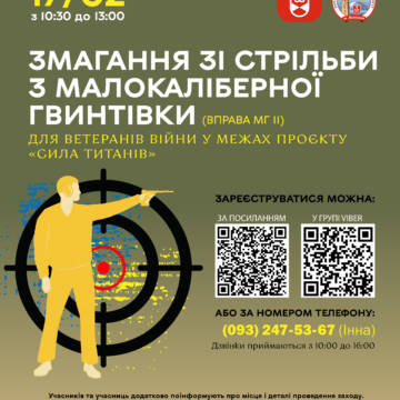 “Сила титанів”: стартувала реєстрація на чемпіонат із кульової стрільби для ветеранів