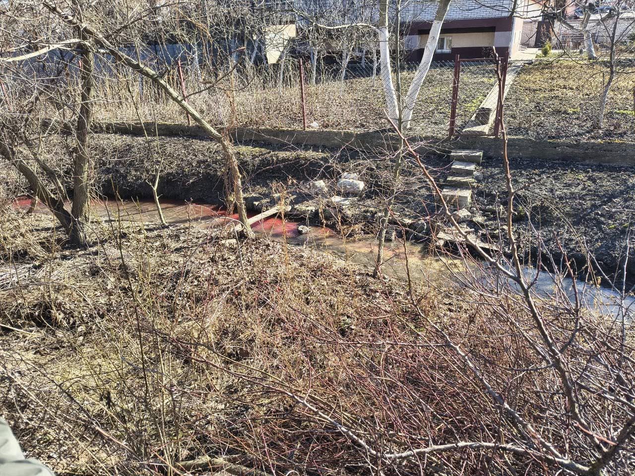 Кривавий слід: у Вінниці муніципальна варта викрила порушника, який зливав відходи у річку