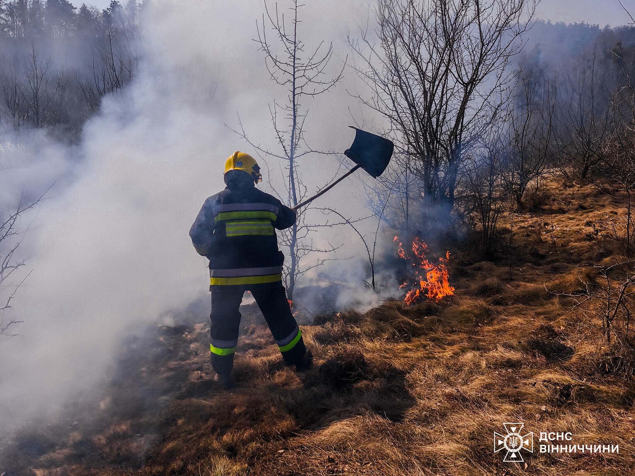 11 гектарів сухої трави вигоріли на Вінниччині минулої доби