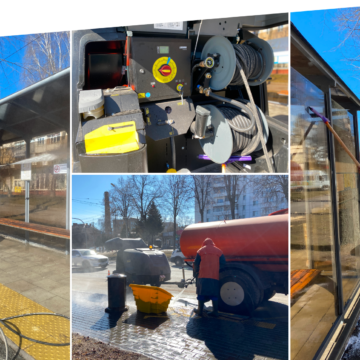 Чисті зупинки (1) У Вінниці після зими розпочали прибирання зупинок громадського транспорту