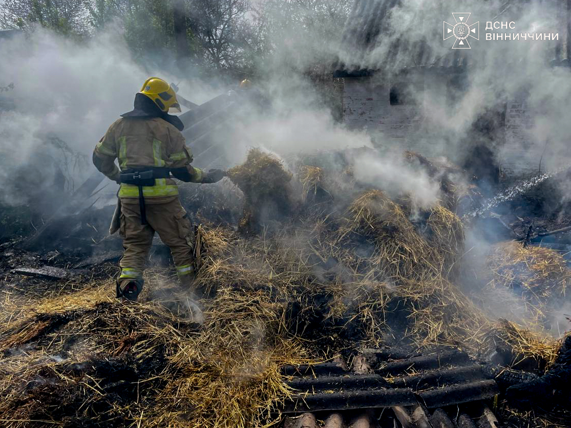 Рятувальники Вінниччини ліквідували одинадцять пожеж упродовж доби