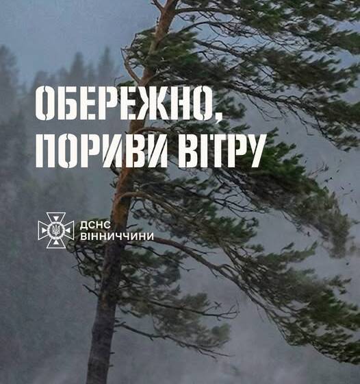УВАГА: На Вінниччину насувається штормовий вітер!