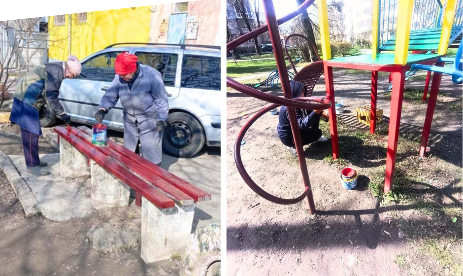 Весняне прибирання у Вінниці: прибрані території та відремонтовані дитячі майданчики