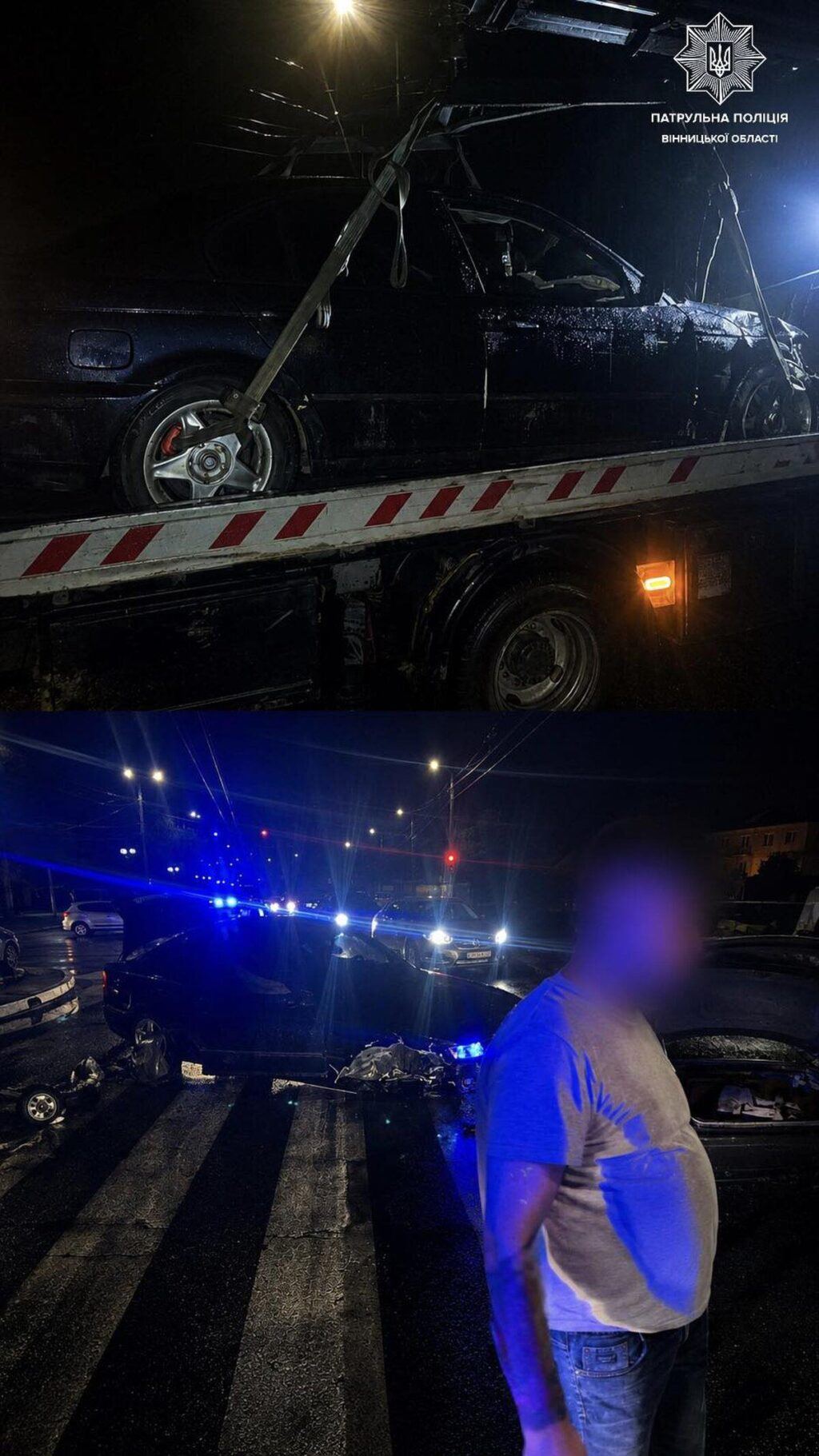 П’яний, без прав і страховки: у Вінниці водій BMW протаранив дорожню огорожу
