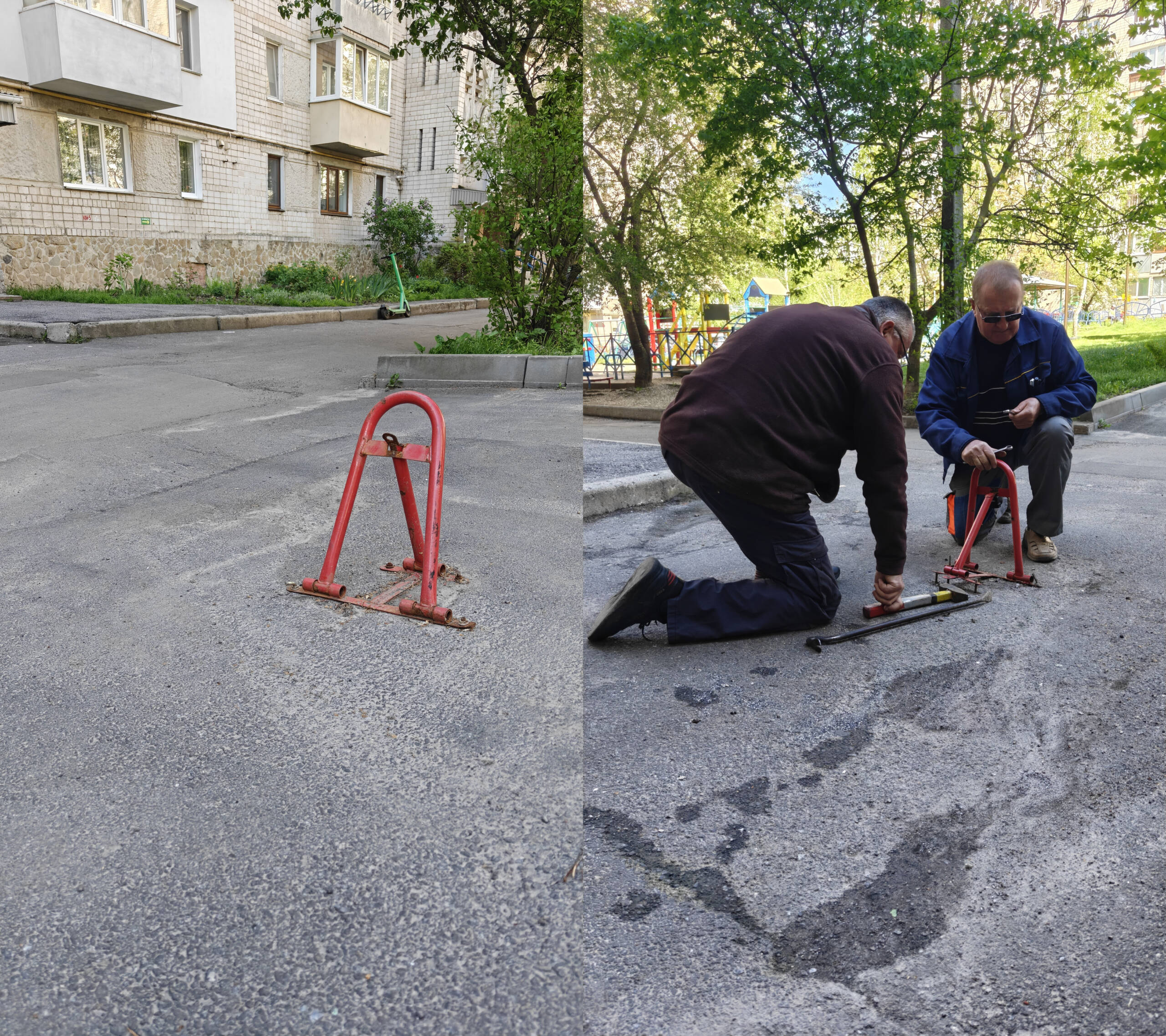 У Вінниці прибрали незаконно встановлені паркувальні бар’єри біля багатоповерхівок