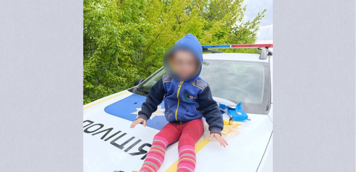 На Вінниччині поліцейський знайшов на коліях дворічну дитину, яка пішла з дому з песиком