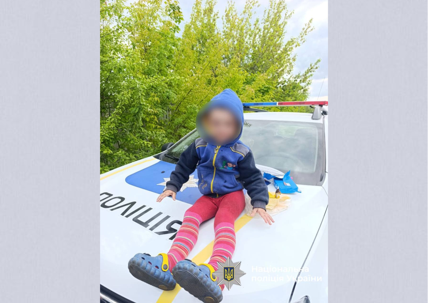 На Вінниччині поліцейський знайшов на коліях дворічну дитину, яка пішла з дому з песиком