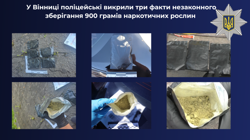 «Наркочай» у посилці та пакунки біля ТЦ: у Вінниці за вихідні поліція вилучила майже кілограм наркотиків