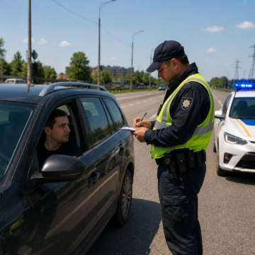 policeyskiy-vipicue-shtraf-vodiu На дорогах Вінниччини поменшало смертельних ДТП, але зросла кількість травмованих