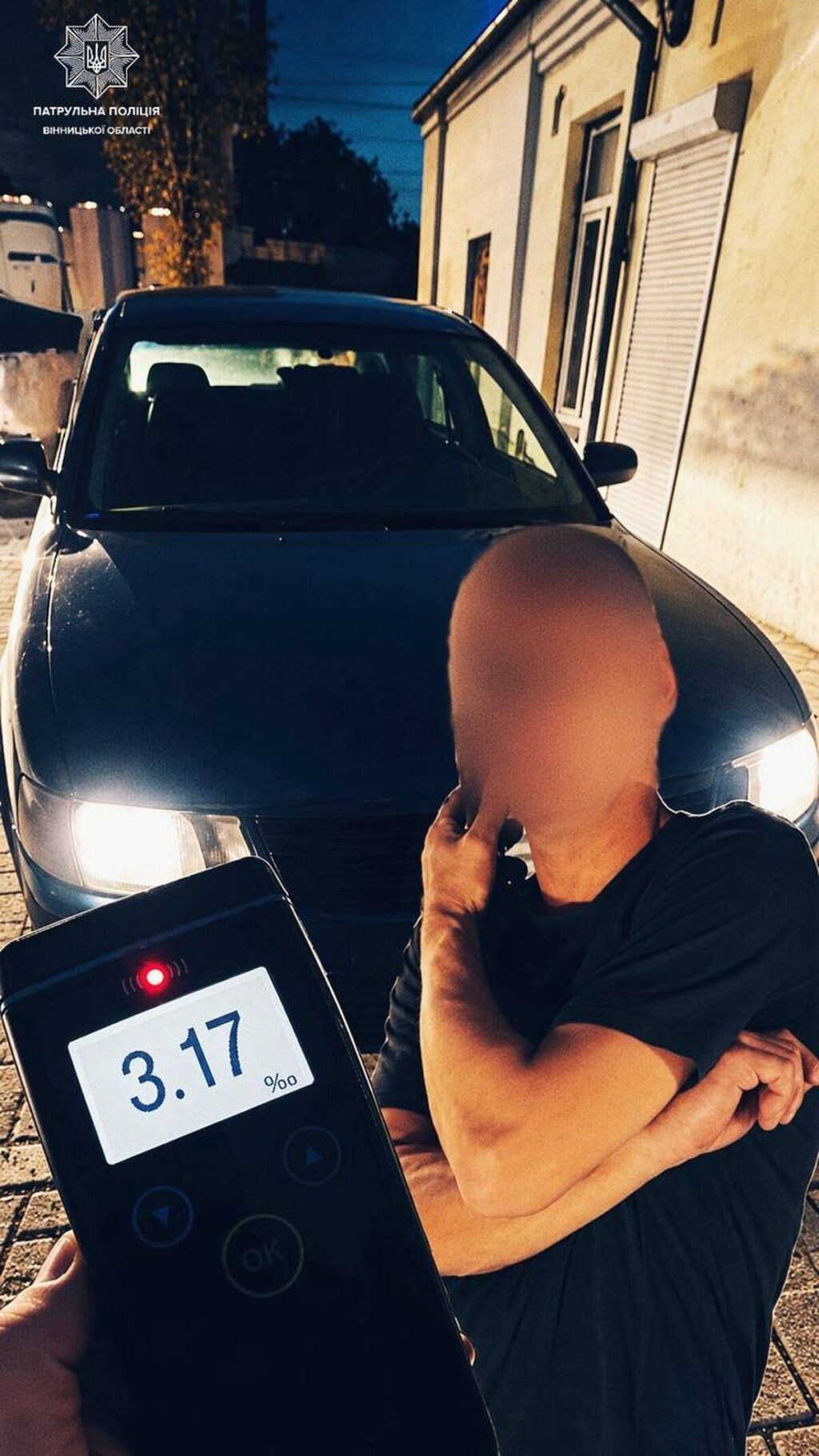 Майже в 16 разів вище норми: у Вінниці патрульні зупинили нетверезого водія на Брацлавській