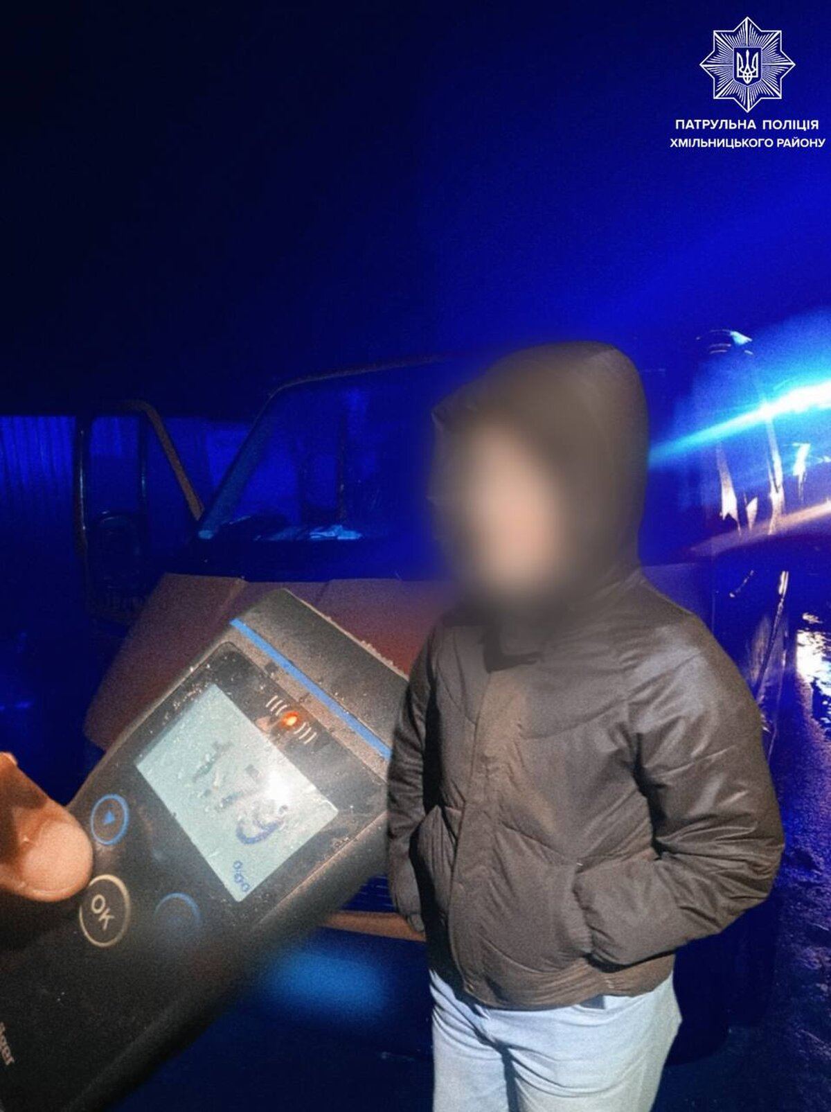 П’яна і без прав: у Хмільницькому районі затримали 18-річну кермувальницю з майже дев’ятиразовим перевищенням норми алкоголю